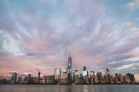 纽约市，海滨，天际线，纽约，纽约市