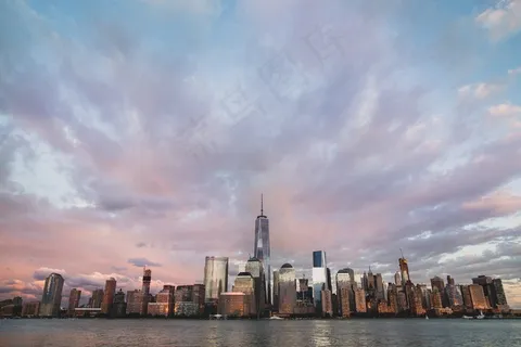 纽约市，海滨，天际线，纽约，纽约市