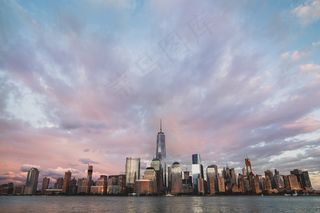 纽约市，海滨，天际线，纽约，纽约市