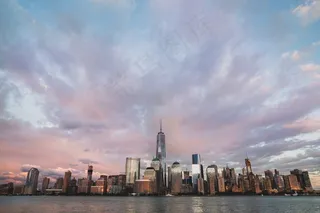 纽约市，海滨，天际线，纽约，纽约市