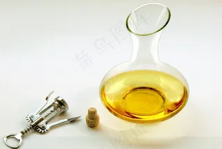 葡萄酒，Dec水器，玻璃，开瓶器，软木塞，酒精