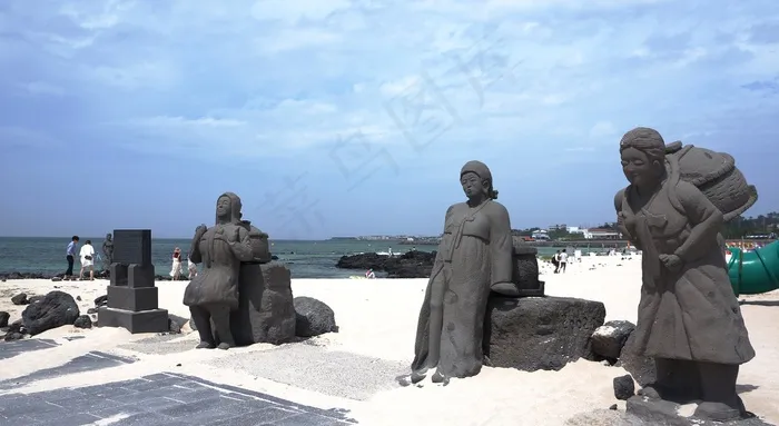 济州，济州岛，旅行，性质，雕像，沧海，天空