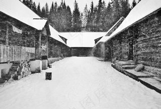 架构，冬天，雪，房子，老，传统