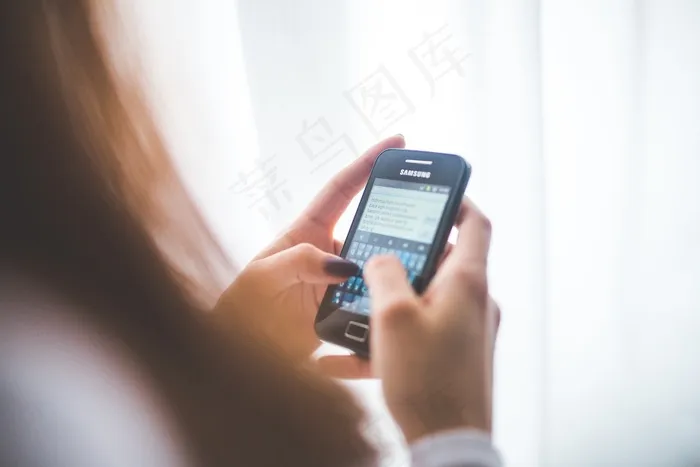 女孩，打字，类型，使用，使用，手机，电话