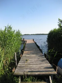 码头，湖，水，太阳，水域，木材