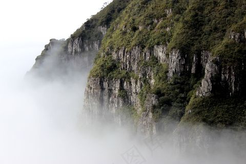 悬崖，雾，山，岩，有雾，景区，自然