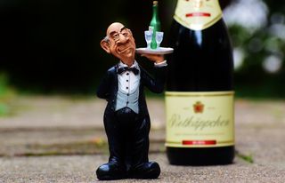 管家，托盘，饮料，红酒，香槟，操作