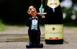 管家，托盘，饮料，红酒，香槟，操作