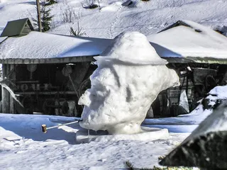 雪，冬天，雕像