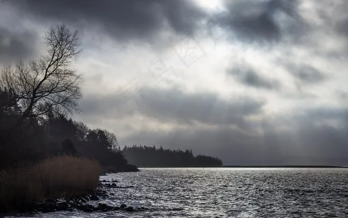 我峡湾的冬日之光