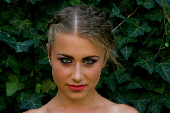 女孩，肖像，蓝眼睛，诱人，美