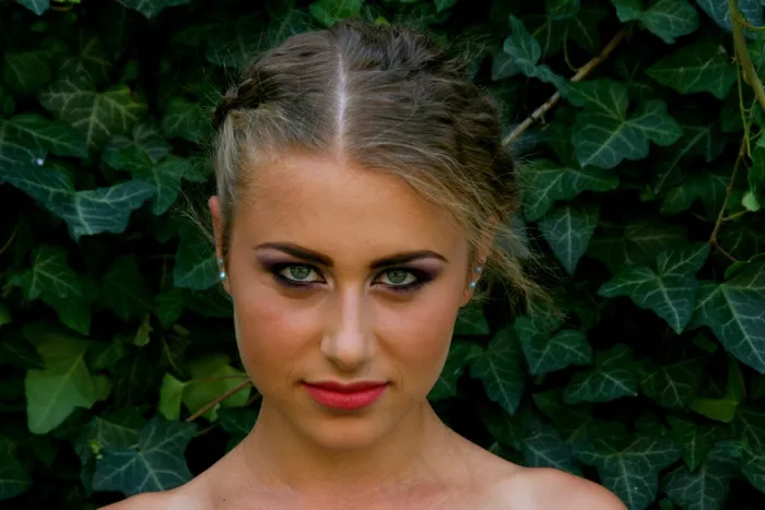 女孩，肖像，蓝眼睛，诱人，美