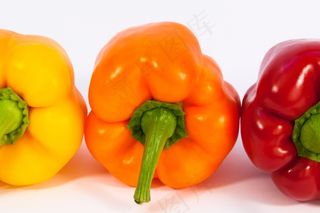 辣椒粉，黄色，橙色，红色，蔬菜，食品
