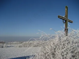 冬天，十字架，白霜
