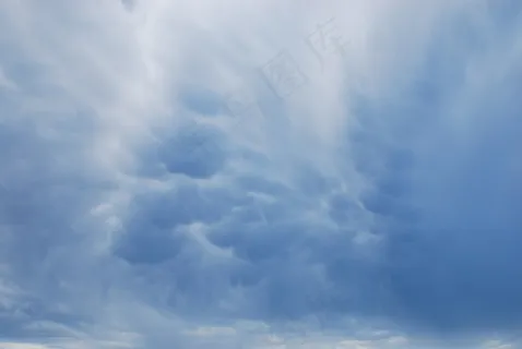 天空，云，多云，蓝色