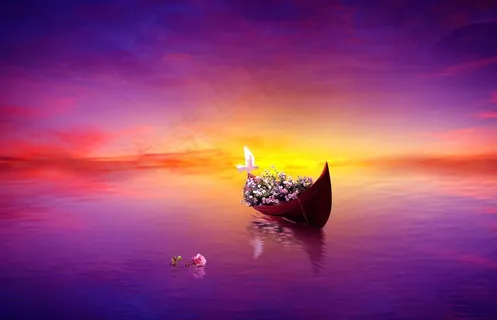 美丽,梦,湖,船,自然,浪漫,紫色 美丽,梦,湖,船,自然,浪漫,紫色
