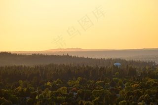 大自然，风景，森林，丘陵，地平线，阴霾，雾