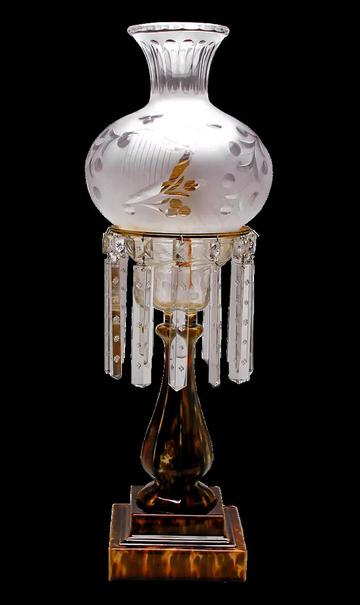 台灯，台灯，釉，玻璃，水晶，古董