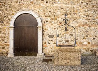 斯卡利杰尔城堡，很好，门口，建筑，入口