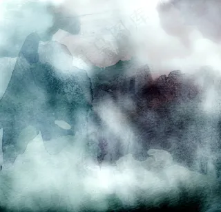 水彩，蓝绿色，蓝色，灰色，背景，黑暗，艺术