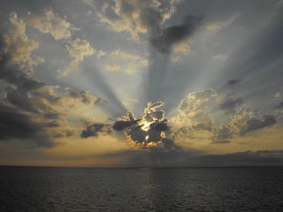 光辉，太阳，闪耀，海洋