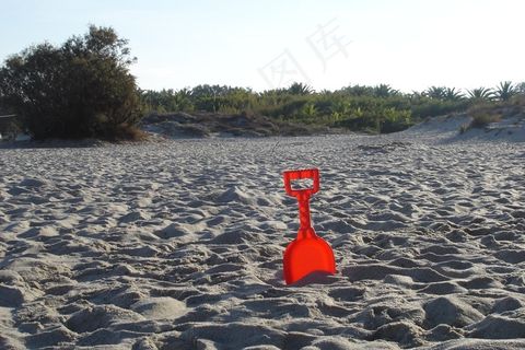 海滩，刀片，红色