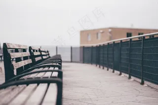 现场，空，清晨，寒冷，长凳，公园