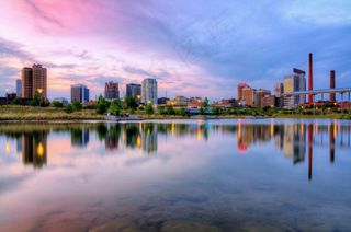 城市，反射，建筑物，摩天大楼，城市