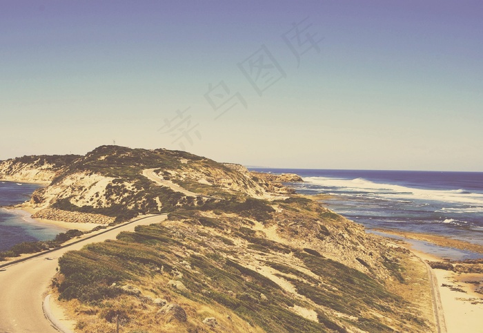 海岸，半岛，道路，街，海岸，水，海洋