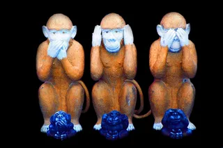 猴子，邪恶，请参阅，听到，没有，说，可爱卡通动物，可笑，幽默