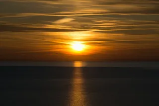 日落，海，水，云，波罗的海，橙色，太阳