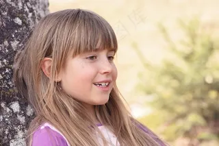 人类，儿童，女孩，脸，漂亮，金发，长长的头发