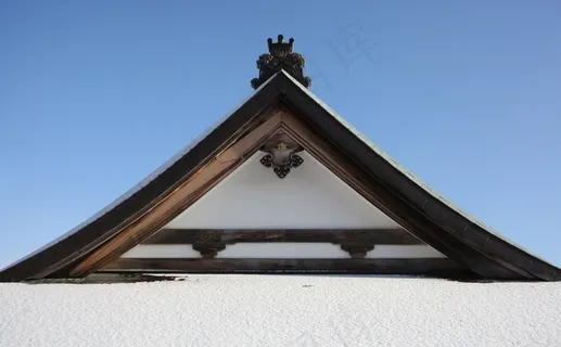 屋顶，建筑，寺庙，雪，日语，禅宗