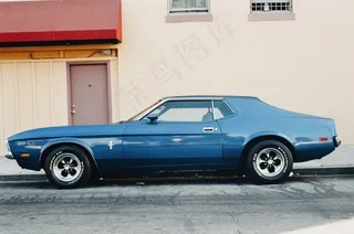 轿车,跑车,老爷车,敞篷跑车,汽车模型,大街的蓝色老爷车