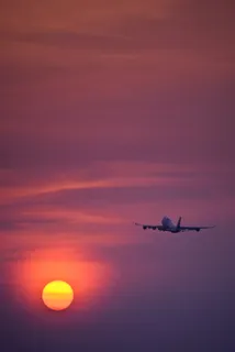飞机，飞机，起飞，着陆，日落，飞行，飞