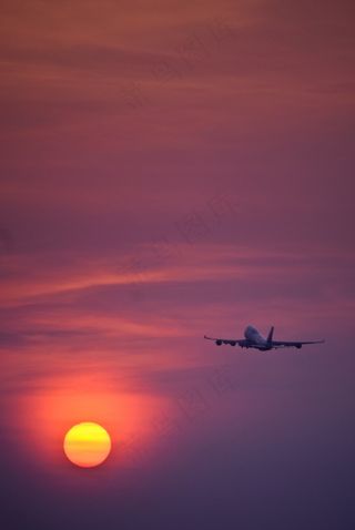 飞机，飞机，起飞，着陆，日落，飞行，飞