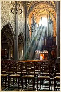 教堂，哥特式，尚贝里，大教堂，椅子，阳光