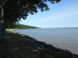 詹姆斯河，岸，海岸线，河，景观