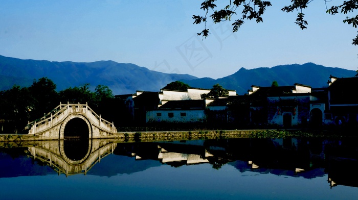 建筑,湖泊,江河,天空,亭楼,黄山宏村旅游