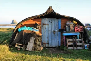 棚，棚屋，老，木，木，机舱，船