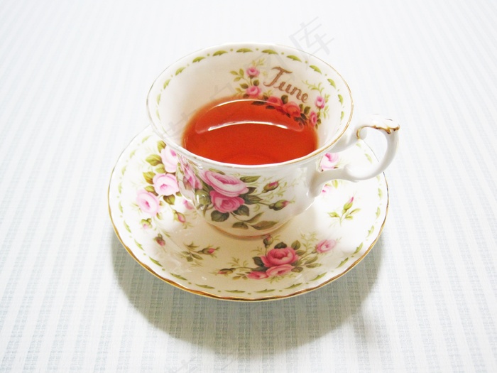 下午茶时间，杯，6月，玫瑰，喝