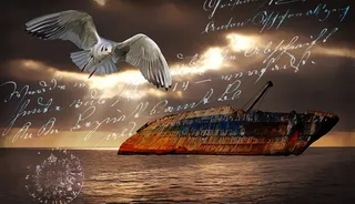 沧海，湖泊，水，天空，云团，日落，照明，舰船