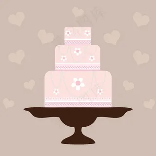 图像素材,贺卡,婚礼蛋糕,,生日蛋糕蛋糕架上的插图