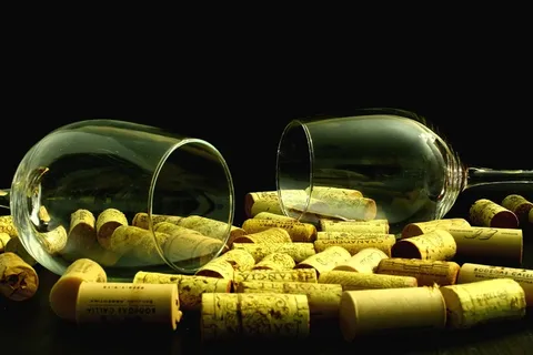 金缕玉衣,太空,酒杯,红酒,光绘,酒杯和软木塞