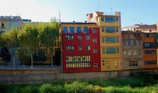 华美，红色，橙色，运河，赫罗纳，西班牙，欧洲