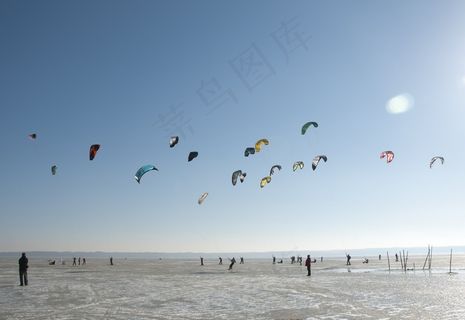 体育，冬季，冰，滑雪板，风筝，风筝冲浪，滑雪