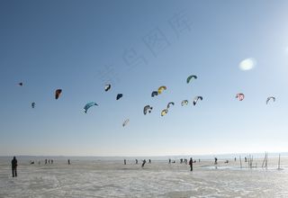 体育，冬季，冰，滑雪板，风筝，风筝冲浪，滑雪