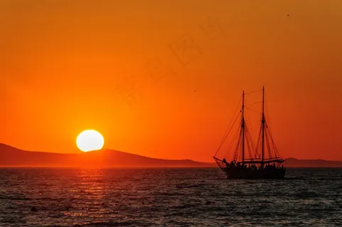 Abendstimmung，日落，傍晚的天空，余辉，自然