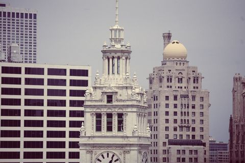 箭牌大厦，芝加哥，建筑，天际线