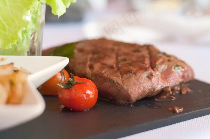 牛排，食品，烤，西红柿，菲力，肉，里脊